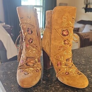 Sam Edelman Floral Embroidered Heeled Boots
